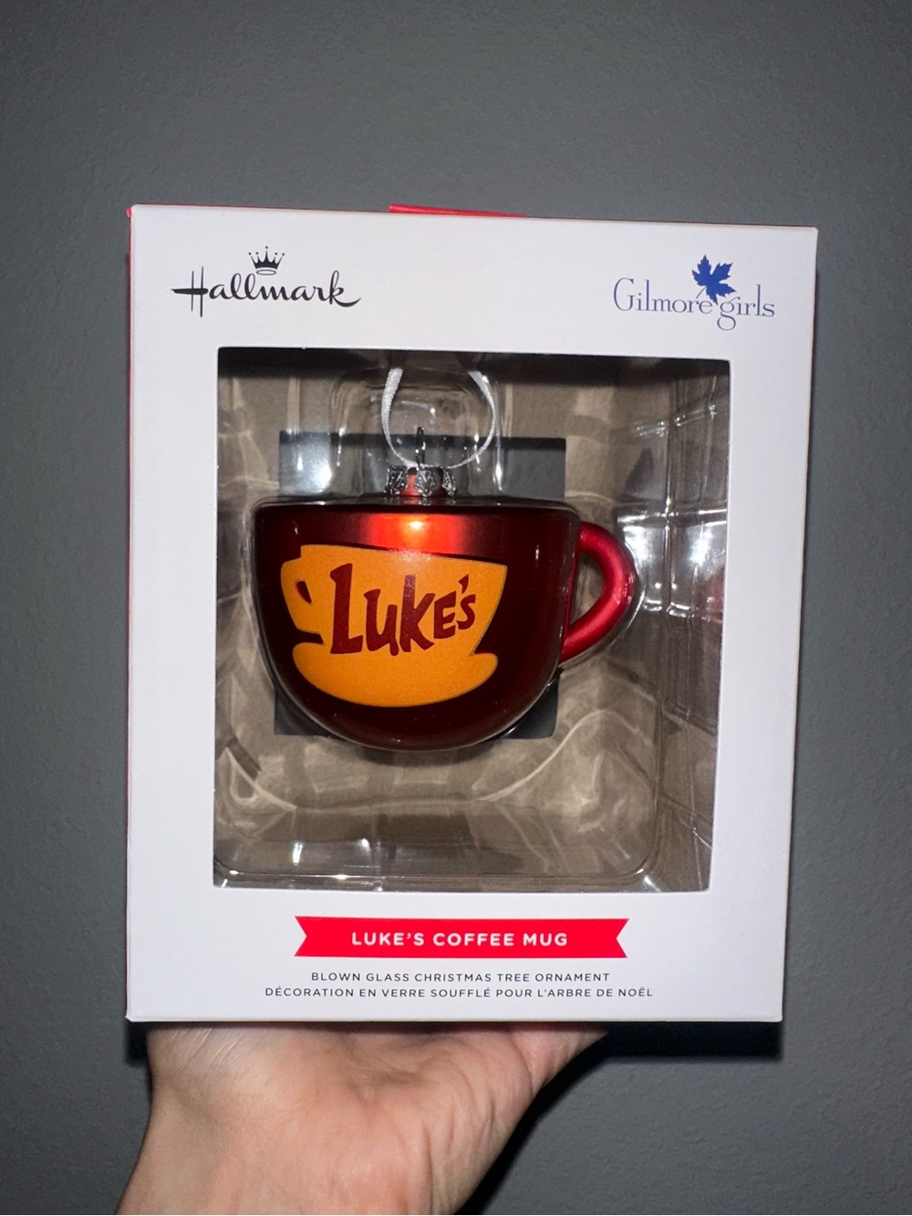 NWT Gilmore Girls Luke's glass Red Coffee Mug Ornament